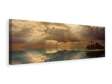 Lade das Bild in den Galerie-Viewer, Leinwandbild Panorama Lichtspektakel am Meer
