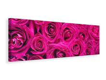 Lade das Bild in den Galerie-Viewer, Leinwandbild Panorama Rosenblüten in pink
