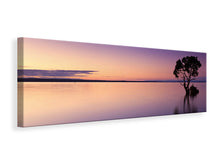 Lade das Bild in den Galerie-Viewer, Leinwandbild Panorama Sonnenuntergang am Baum im Wasser
