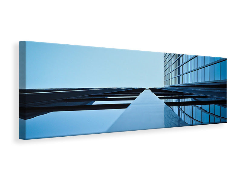 Leinwandbild Panorama Spiegelungen einer Fassade