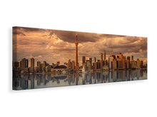 Lade das Bild in den Galerie-Viewer, Leinwandbild Panorama Toronto in der Abenddämmerung
